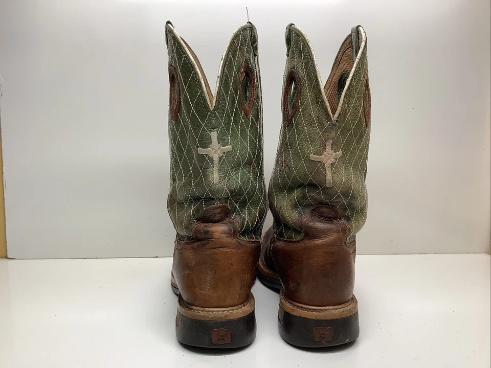 MENS TWISTED X COWBOY WORK STEEL TOE BROWN BOOTS SIZE 9 EE - Image 4 of 4