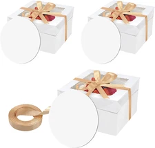 6PCS 10X10X8 Inches Cake Boxes with Boards—（3 Boxes with Window & 3 Borads & 70F
