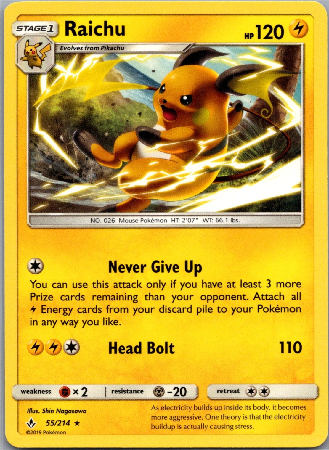 Raichu Rare SM - Unbroken Bonds 55/214 LP