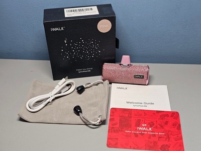 iWalk Ultra Compact Power Bank - Make you shine Sparkly Pink - 4500mAh - New!