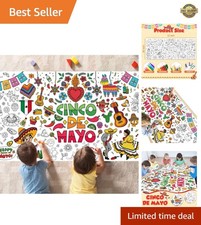 Vibrant 72x30 Inch Cinco De Mayo Coloring Banner - Perfect for Family Gatherings