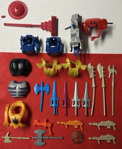 Vintage 1980’s MOTU He-Man Masters of the Universe Weapon Accessory Parts Lot