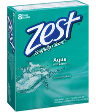 Zest Aqua Family Deodorant Bars Pack of 16 Refreshing Skin Cleanser Bars