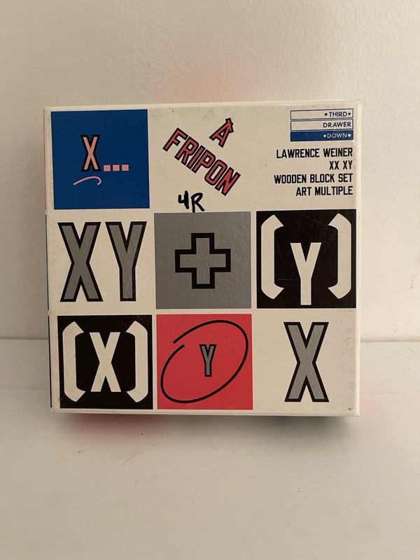 A Fripon Lawrence Weiner XX XY Wooden Block Set Art Multiple Third Drawer Down 