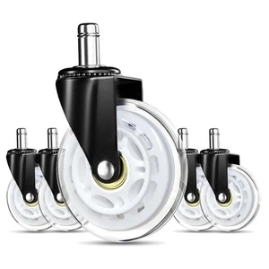 Silent Rolling Office Chair Wheels - White