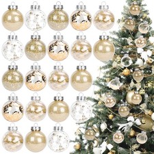 30 Pcs 2.4 Inches Clear Christmas Ball Ornaments, Shatterproof Decorative Han...