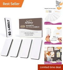Magnetic Dry Erase Labels 50 Pack White Reusable Write-On For Office Classroom
