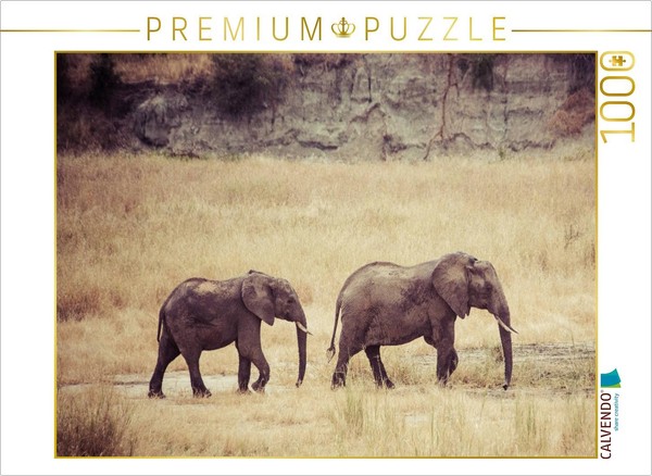 Calvendo Puzzle Elefanten Der Serengeti | 1000 Teile Lege-GrößE 64X48Cm Foto-Puz-image