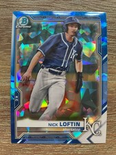 2021 Bowman Chrome Sapphire Edition Nick Loftin Blue Cracked Ice Refractor #BCP-