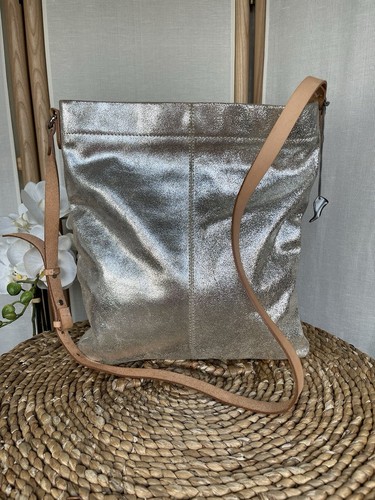 Clarks metallic leather shoulder cross body bag