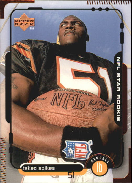 1998 Upper Deck Bronze Cincinnati Bengals Football Card #11 Takeo Spikes /100
