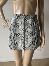 AKIRA Snake Print Mini Skirt Green Yellow Side Zip Size L — listing 4