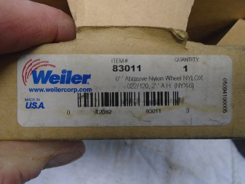 NEW! Weiler 6" Abrasive Nylon Wheel Nylox 6x1x2 83011 - Picture 2 of 3
