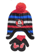 Berkshire Boys Kids Disney Mickey Mouse 2 PC Hat & Mittens Set