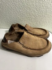 OluKai Mens Moloa Leather Slip On Shoes Light Brown Size 9.5