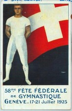 Lib7382 - VINTAGE Illustrated SPORT POSTCARD - SWITZERLAND Gymnastics 1925
