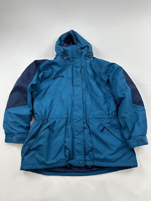 ジャケット・アウター BLUEHAWAII Columbia Jacket Womens Large Blue 3-in-1 Winter Rain Coat Double