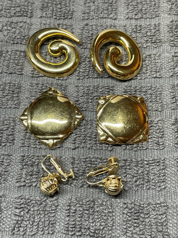 Vintage Monet and Coro Earring Lot Post, Clip, 3 Sets
