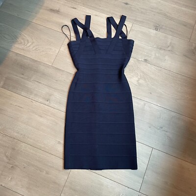 Herve Leger bandage dark blue strappy mini dress XXS | eBay Herve Leger bandage dark blue strappy mini dress XXS | eBay