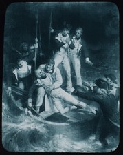 LORD HORATIO NELSON WOUNDED AT TENERIFE Magic Lantern Slide C1890 NAVY COMMANDER