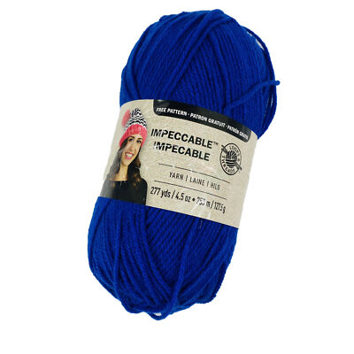 Loops and Threads Yarn Impeccable Impecable Color #01134 ROYAL Blue 4.5oz Skein