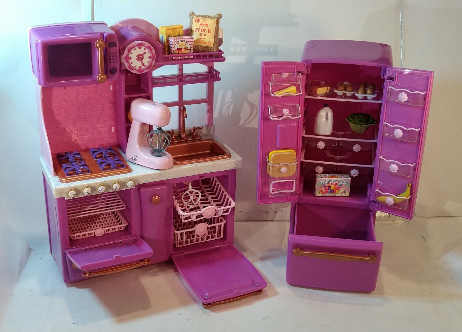 Our Generation Doll Kitchen Play Set Pink For 18” w/ Accessories eBay