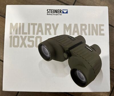 Steiner Military Marine Tactical Porro Prism Binoculars 10x50mm, Green  2035 NEW