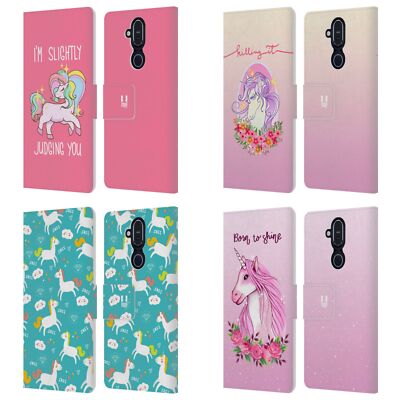 HEAD CASE DESIGNS SASSY UNICORNS LEATHER BOOK WALLET CASE COVER FOR NOKIA PHONES