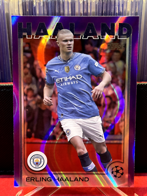 2024-25 Topps UEFA UCC ERLING HAALAND Purple Flowfractor SSP Man