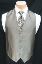 Men's Champagne Gold Jean Yves Cooper Tuxedo Vest  Long Tie Formal Wedding Prom