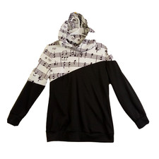 Music Notation on Staff Women's Medium Hoodie Polyester