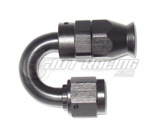 AN6 90-Degree PTFE Swivel Hose End Fitting – Black, Teflon Lined, E85 Compatible