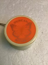 Vintage Duncan Butterfly Yo-Yo Orange and White Gold Text Made In USA Yo Yo Yoyo