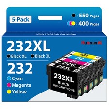 232XL Ink Cartridges Replacement for Epson WF-2930 XP-4200 WF-2950 5-Pack 