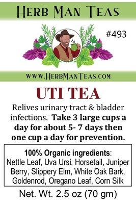 UTI TEA -Stop the burning pain! Cleanses the bladder, improves kidney function.