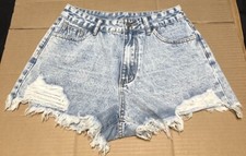 Womens Distressed Denim Shorts - Shein - Pockets - Size 30