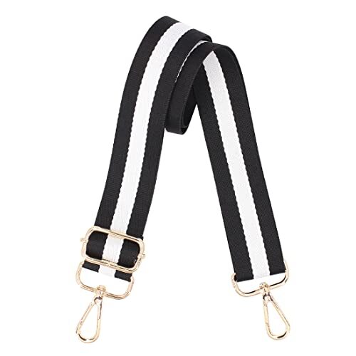 Adjustable Handbag Strap Wide Purse Strap Replacement Shoulder Black Stripe