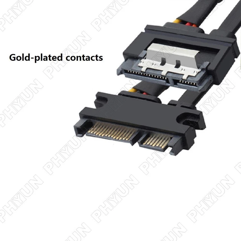 1 x 50cm SATA 22Pin 7+15 Male to Female Data Power Combo Extension Cable 22Pin - Image 2 of 4