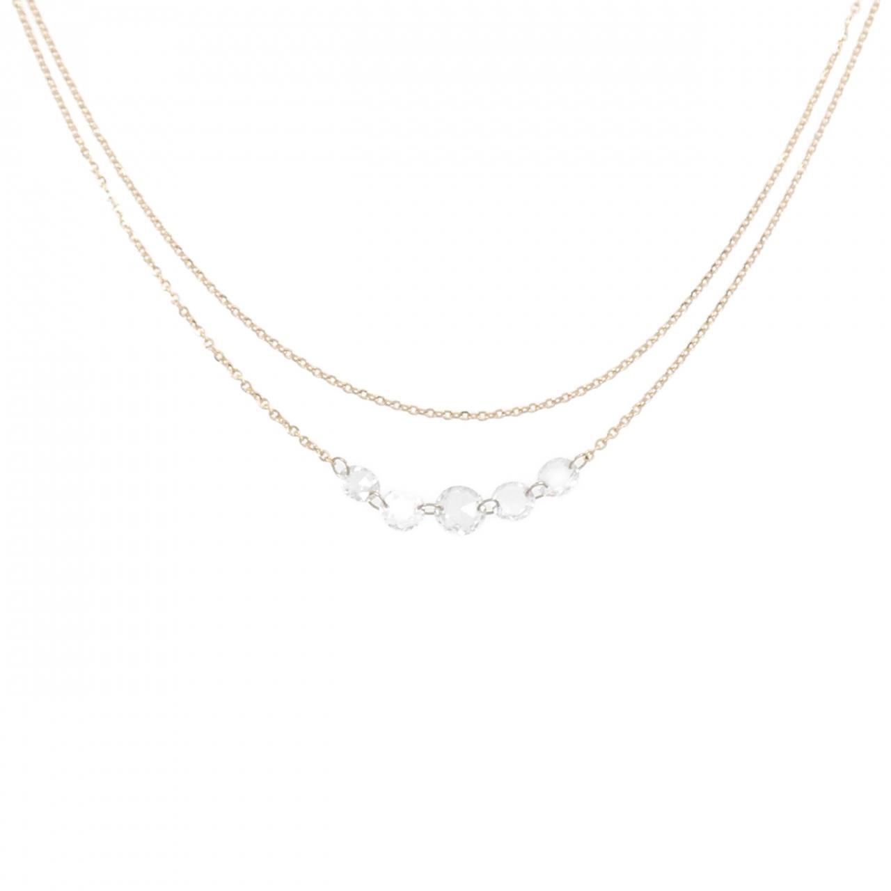 Authentic K18PG Diamond Necklace 0.50CT  #260-007-095-5804