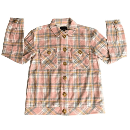KUT from the Kloth Magnolia Plaid Shirt Jacket in Dusty Rose/Ivory. Size XS. NWT - Picture 3 of 14