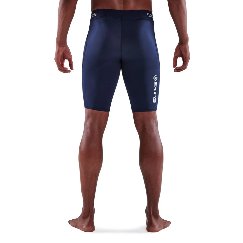 Skins Series-1 Mens Compression Half Tights (Navy) - Image 2 of 4