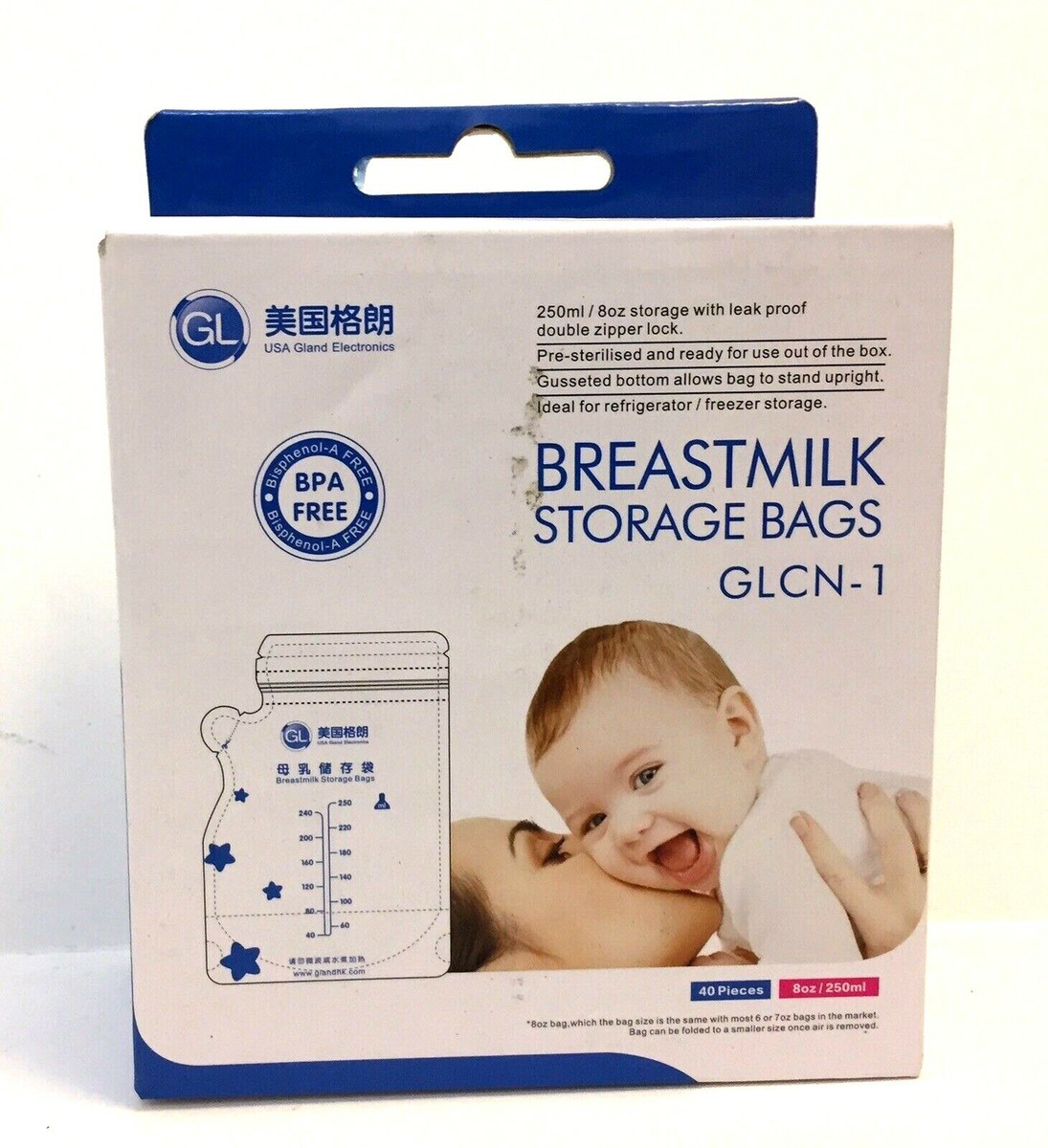 Bra Free Breast Milk Storage Bags Breastfeeding oz/ 250 ml (40