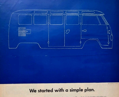1967 VW Wagon Original Print Ad We Started With A Simple Plan VW Bus
