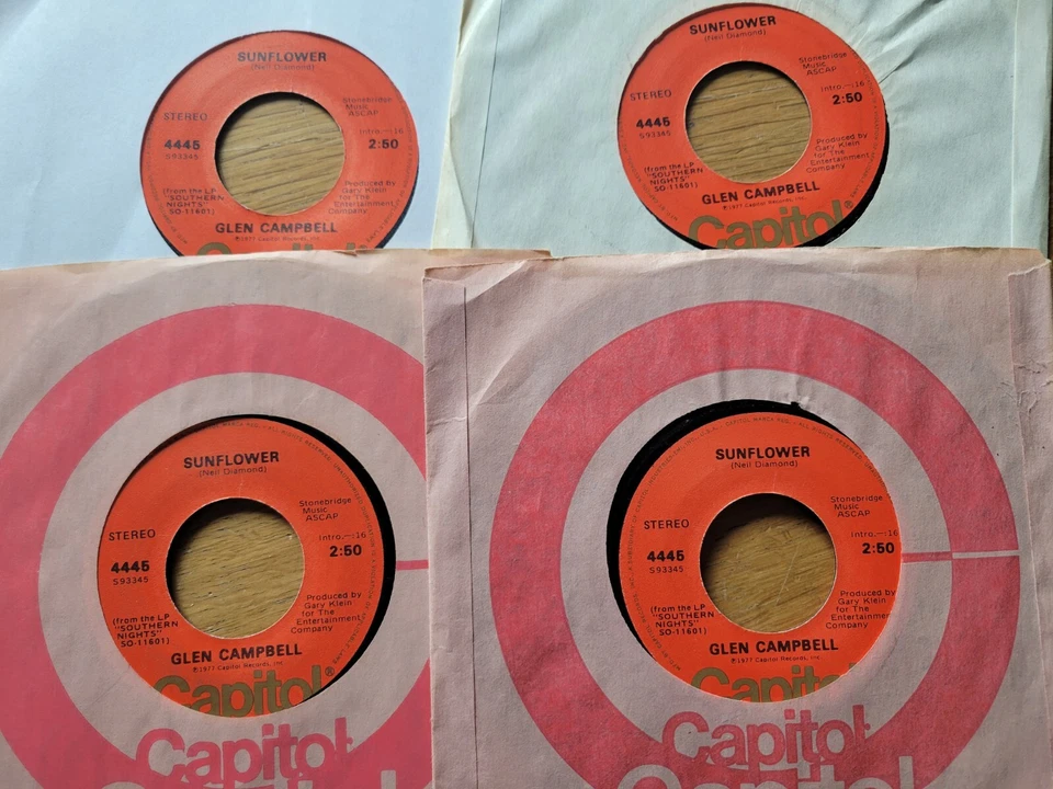 GLEN CAMPBELL Lot of 41 Country Folk Pop 7" 45rpm True Grit Wichita Lineman Foto 4 de 4