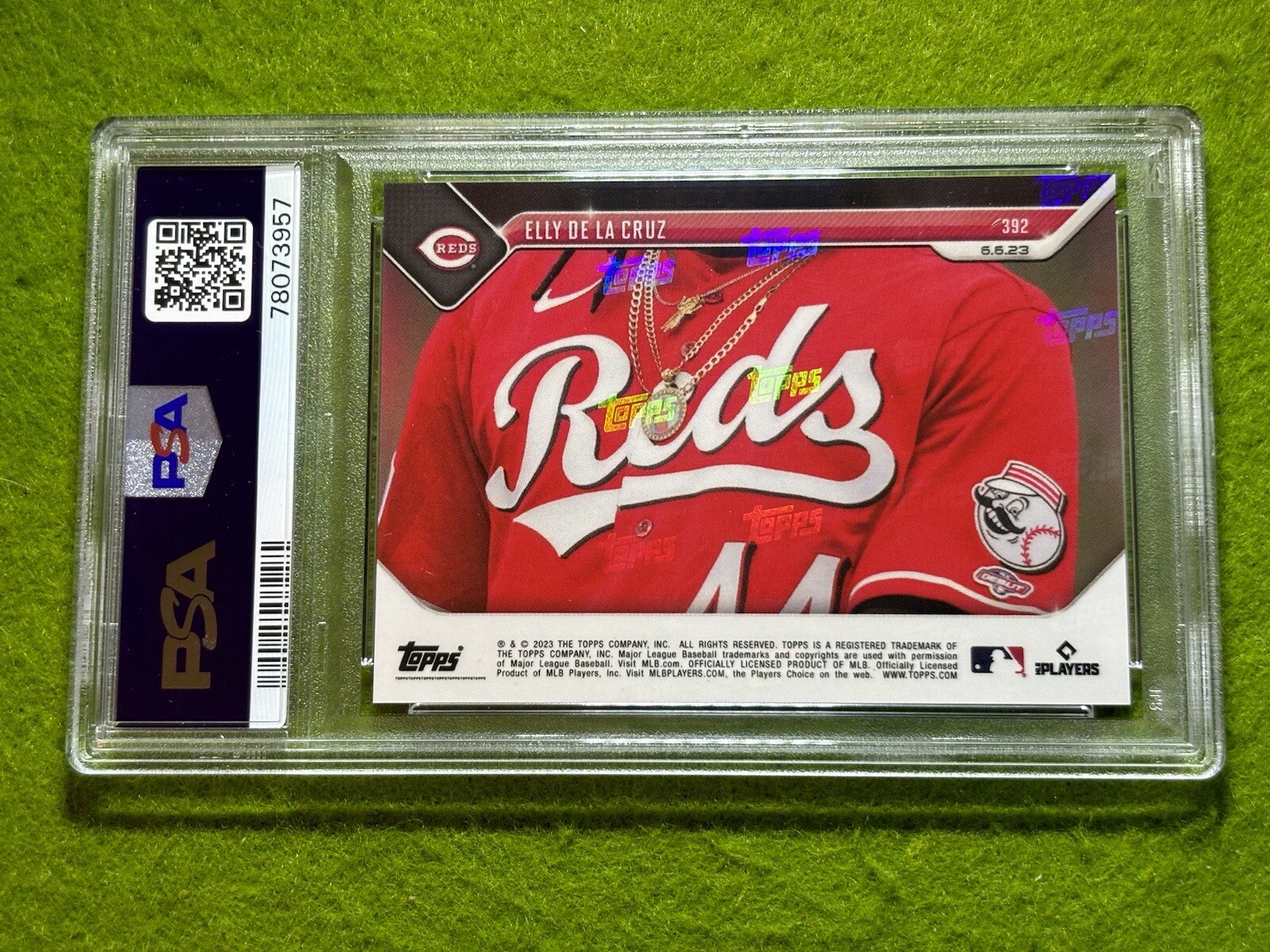 Elly De La Cruz PSA 10 ROOKIE CARD /25773 SP REDS RC 2023 Topps Now CALL-UP   rc view 10