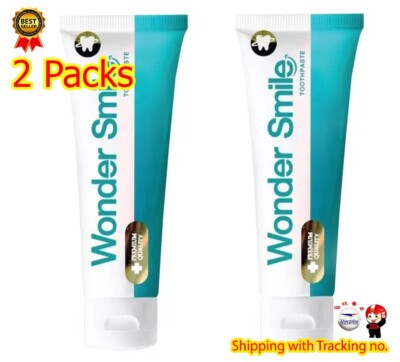 2 X Wonder Smile Herbal deeply Clean Toothpaste White Teeth 80 g.