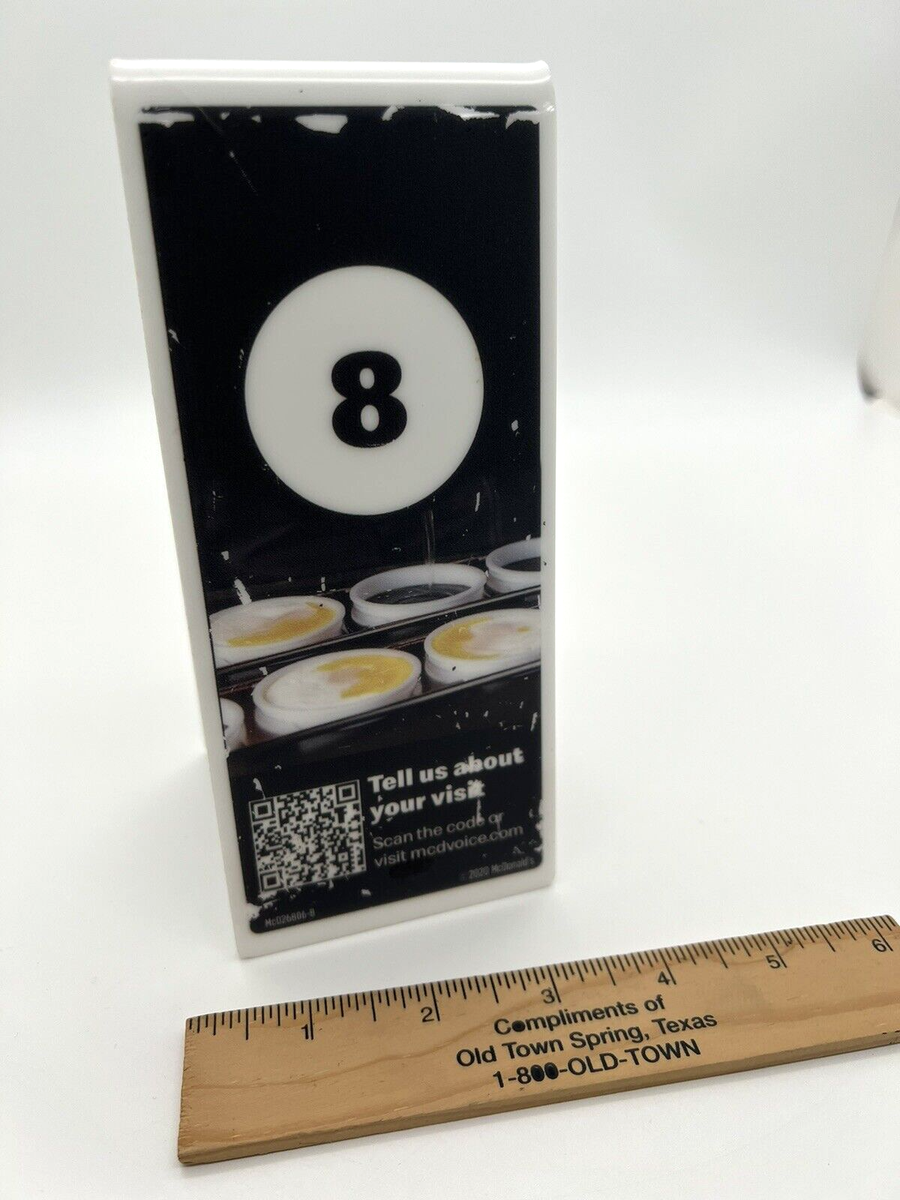 No.10 マクドナルド グリマス オーダー テーブル ナンバー 店舗用希少レア McDonald's Table Top Tent Marker - Meal Order #8 - McDonalds