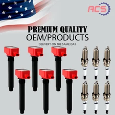 6X OEM Ignition Coil & Iridium Spark Plug For Chrysler Jeep Dodge Ram 3.6L UF648