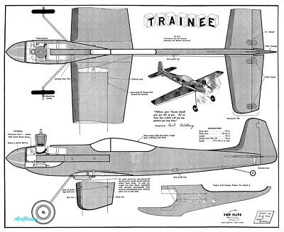 Vintage Top Flite Plans: Trainee by Carl Goldberg
