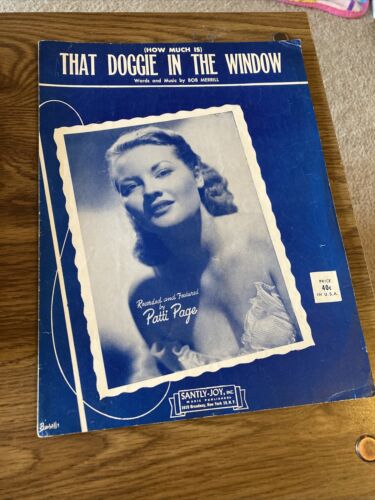 Vintage Sheet Music - THAT Doggie in the Window, Patty Page 1952 - Zdjęcie 1 z 3